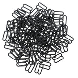 Maxbell 200Pcs Plastic Bra Lingerie Strap Clips Hook Slider Buckle 15mm Clear Black
