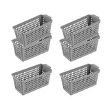 Maxbell 6Pcs Desktop Storage Basket Bins Decor Vanity Trays for Shelves Dresser Home Gray