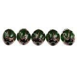 Maxbell Phenovo 5 pcs Oval Handmade Lampwork Gold Sand Beads Jewelry Making-Green - Aladdin Shoppers