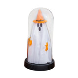 Maxbell Light up Ghost in Cloche Halloween Ghost with Light for Table Shelf Tabletop yellow hat