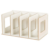 Maxbell Wooden Desktop Bookshelf Multifunctional File Organizer for Office Desk Dorm White