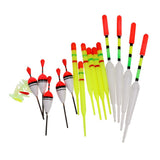 Maxbell Maxbell Set of 15 Plastic Pole Fishing Floats Slip Drift Tube Indicator Assorted Sizes