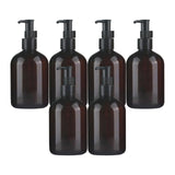 6Pcs Liquid Hand Soap Dispenser Shampoo Bottle for Kitchen Hotel brown black 300ml