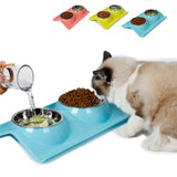 Maxbell Maxbell Stainless Steal Pet Food Water Dish Portable Puppy Cat Feeding Bowl Blue