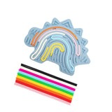 Maxbell Sensory Activity Board Dinosaur Pattern Travel Toy for Plane for 3+ Year Old Blue dinosaur