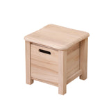 Maxbell Wooden Foot Stool with Drawer Sitting Footstool for Indoor Outdoor Home Dorm 30cmx30cmx30cm