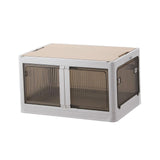 Maxbell Camping Storage Box Foldable Outdoor Bin for Picnic Home Sorting Living Room Wood Lid XXL