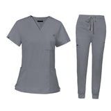 Maxbell 2xNursing Uniforms Scrub Set Nurse Top and Pants for Cosmetology Pet Groomer