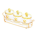 Maxbell Sugar Jars Wedding Decor with Tray Multifunctional for Kitchen Holiday Candy Transparent