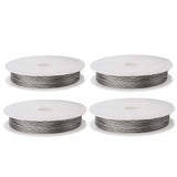 Maxbell 4 Rolls of Stainless Steel Tiger Tail Beading Wire Cord 0.35/0.38/0.45/0.5mm
