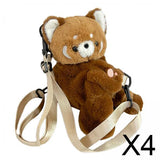 4xPanda Plush Backpack Casual Daypack Shoulder Purse for Party Shopping Street S