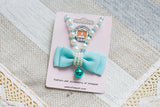 Maxbell Maxbell Cute Pet Dog Cat Pendant Necklace Bow Bowknot  Beads Bell Collar Blue