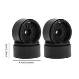 Maxbell 4 Pieces Wheel Rims Replacement for 1:10 1:12 RC Remote Control Vehicles Toy Black