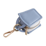 Maxbell Rings Holder Keychain Stylish Zipper Portable for Mother Gift Sports Earrings Blue