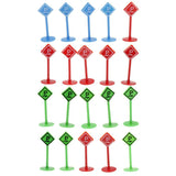 Maxbell 20pcs Plastic Car Toy Accessories Street Traffic Light Road Signs Playset Toy Kids Educational -Parking Lot Directions - Aladdin Shoppers