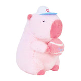 Capybara Plush Toy Comfortable Funny Lifelike Ornament Capybara Stuffed Doll 40cm Pink