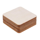 Maxbell 25 Pieces 50mm 80mm 120mm Blank Wood Square Plaque Unfinished Wooden Shapes