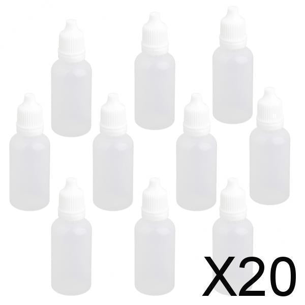 Maxbell 20x10x Empty Squeezable Dropper Bottle Screw Cap for Eye Drops Lab Liquid 20ml
