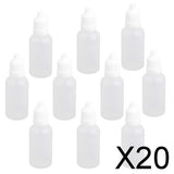 Maxbell 20x10x Empty Squeezable Dropper Bottle Screw Cap for Eye Drops Lab Liquid 20ml