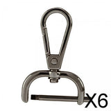 Maxbell 6xSwivel Snap Hooks Replacement DIY Crafts Trigger Clips Swivel Lobster Clasps 25mm Black