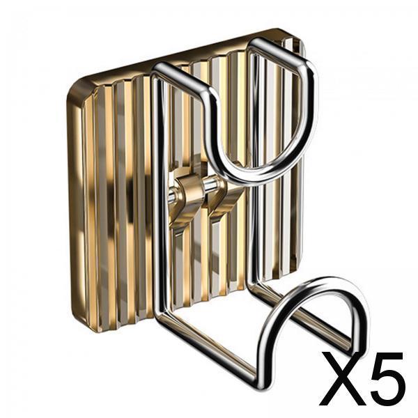 Maxbell 5xWashbasin Hooks Children Bath Basin Hook Hanger for Bedroom Kitchen Entryway Champagne