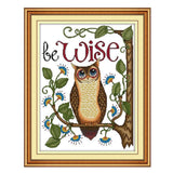 Cartoon Owl Stamped Cross Stitch Kit DIY Handmade Needlework for Beginners14CT 32x41cm - Aladdin Shoppers
