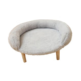 Maxbell Cat Couch for Indoor Cats Wooden Portable Fashionable Pet Furniture Cat Sofa light gray