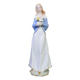 Maxbell Maxbell Girl Statue with Flowers Porcelain Figure for Table Centerpieces Living Room 29x10cm