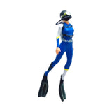Maxbell 1/64 Action Figurines People Figurines for Miniature Scene Photography Props Blue