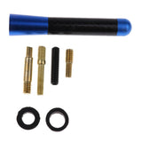 Maxbell 2x8cm Carbon Fiber Style Universal Car Stubby Antenna Decoration+Screw Blue