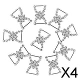 Maxbell 4x10 Pcs Crystal Diamante Rhinestone Buckle Invitation Ribbon Slider G