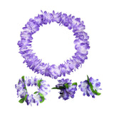 Maxbell Hawaiian Leis Set Wreath Outdoor Pool Summer Dance Artificial Flower Garland Violet