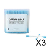 Maxbell 3x200PCS Paper Stick Handle Tips Cotton Swabs Swab Cleaning Applicators Blue