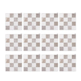 Maxbell 12Pcs Wall Tile Sticker for Kitchen and Bathroom Modern Home Decor Wallpaper Beige