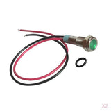 Maxbell 2pcs 6mm LED Indicator Light Waterproof Signal Pilot Dash Lamp DC 6V Green