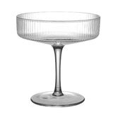 Maxbell Ribbed Coupe Glass Clear Elegant Reusable Drink Glass for Party Events Hotel