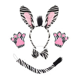 Zebra Ears and Tail Set Creative Ear Headband for Carnival Birthday Dress up
