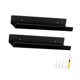 Maxbell Bathroom Shelf Stable Acrylic Floating Shelf for Kitchen Bedroom Living Room Black 2Pcs