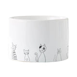 Maxbell Ceramic Cat Bowl Practical Stylish Stable Anti Slip Elevated Food Water Dish Flat