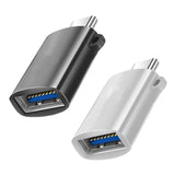 Maxbell 2 Pieces USB C Splitter Audio Output Laptop Splitter Easy to Use USB 3.0 Hub black and silver