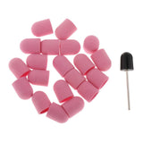 Maxbell Maxbell 20pcs Manicure DIY Nail Sanding Caps/Sleeves/Bands Filing Mandrel Bit Pink