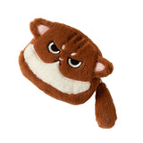 Maxbell Kawaii Cat Face Coin Purse Multipurpose Cartoon for Kids Boys Girls Children Dark Brown White