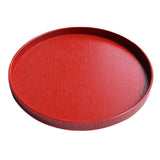 Maxbell 4pcs Natural Wood Round Serving Bread Plates Wooden Food Dish Tea Tray Red - Aladdin Shoppers