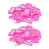 100pcs Removable Waterproof Key Tags ID Name Card Tags Mark Label Pink