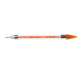 Maxbell Maxbell Nail Art Dotting Pen Dual-ended Rhinestone Beads Picker Wax Pencil Orange