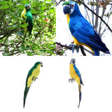 2cs Realistic Macaw Parrot Artificial Feather Bird Animal Ornament Toys