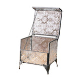 Maxbell Rectangular Vintage Glass Jewelry Box Trinket Box for Rings Chains Necklaces
