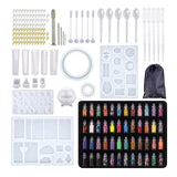 Maxbell Resin Casting Silicone Mold Kit Jewelry Making Craft 184pcs(sequins)
