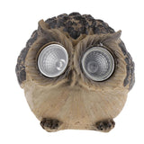 Maxbell 2pcs  Resin Animal Garden Statue Solar Powered  Garden Light Brown Owl