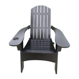 Maxbell Wood Chair with AN Hole to Hold Umbrella Outdoor Indoor for Deck Porch Patio black